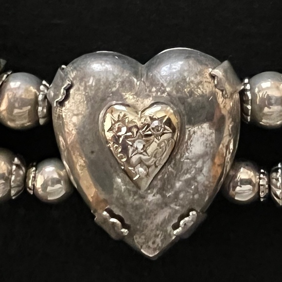 Vintage Ylang Ylang Choker Necklace, Gold Plate & Silver with Glass & Crystals - Picture 6 of 12